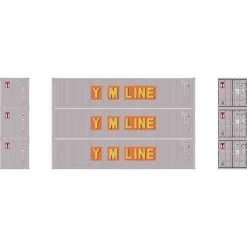 Athearn #27052 HO 40’ Low-Cube Container YMLU (3 Pack) Old