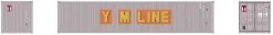 Athearn #17391 N 40’ Low-Cube Container YMLU (3 Pack) Old