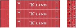 Athearn #17392 N 40’ Low-Cube Container KKFU (3 Pack)