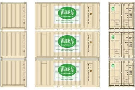 Athearn #27874 20' Corrugated Container W/PanelWater Ag (3pcs) 1 Athearn #27874 20' Corrugated Container W/PanelWater Ag (3pcs)