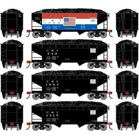 Athearn Roundhouse #1284 34' 2-Bay Offset Open Hopper C&I #2 (4) 1 Athearn Roundhouse #1284 34' 2-Bay Offset Open Hopper C&I #2 (4)