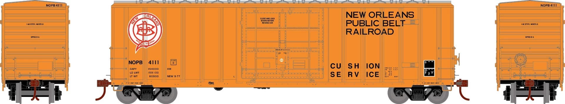 Athearn 18682 HO 50ft FMC 5327 Plug Door Box Car New Orleans Public Belt #4111 1 Athearn 18682 HO 50ft FMC 5327 Plug Door Box Car New Orleans Public Belt #4111