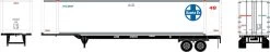 Athearn 27993 HO 48ft Container And Chassis Santa Fe #689479/BNZ #130950