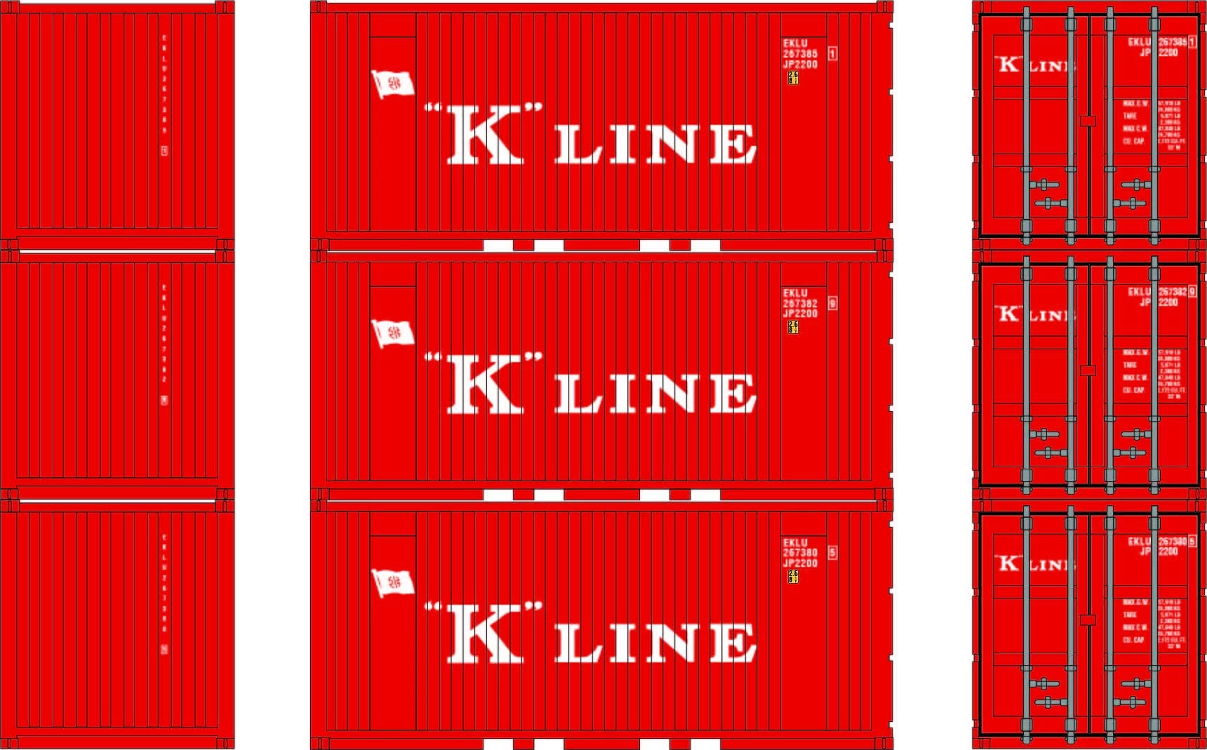 Athearn 28072 HO 20ft Corrugated Container With Panels K-Line #2673805 / 2673829 / 2673851 1 Athearn 28072 HO 20ft Corrugated Container With Panels K-Line #2673805 / 2673829 / 2673851