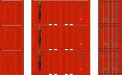 Athearn 28073 HO 20ft Corrugated Container With Panels Hyundai #2013031 / 2013097 / 2013219
