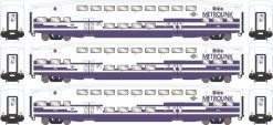 Athearn 28585 N Bombardier Passenger Car Metrolink #199/205/210