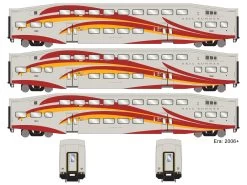 Athearn ATH29714 HO Bombardier Coach, New Mexico Railrunner 3-Pack