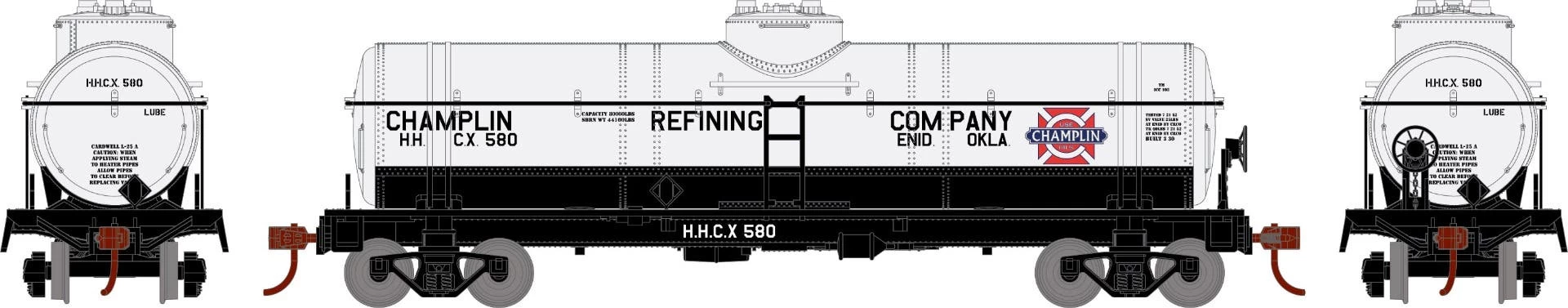 Athearn 3374 HO Single Dome Tank Car HHCX #580 1 Athearn 3374 HO Single Dome Tank Car HHCX #580