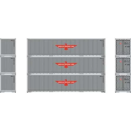 Athearn 63385 HO 40' Smooth Side Container - APL (3pcs) 1 Athearn 63385 HO 40' Smooth Side Container - APL (3pcs)