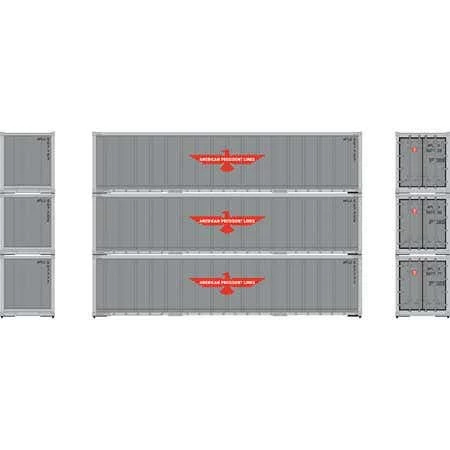 Athearn 63386 HO 40' Smooth Side Container - APL (3pcs) 1 Athearn 63386 HO 40' Smooth Side Container - APL (3pcs)