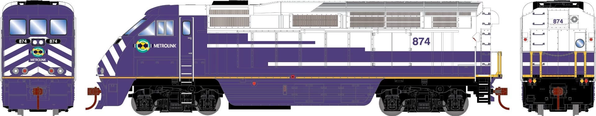 Athearn 15970 N EMD F59PHI Diesel Locomotive Metrolink #874 With Sound 1 Athearn 15970 N EMD F59PHI Diesel Locomotive Metrolink #874 With Sound