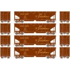 Athearn #7086 40' Offset Ballast Hopper W/Load UP #1 (4)