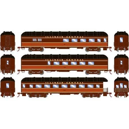 Athearn 73039 HO Arch Roof Passenger Car - IC #951/4116/3827 — Combine/Diner/Obs 1 Athearn 73039 HO Arch Roof Passenger Car - IC #951/4116/3827 — Combine/Diner/Obs