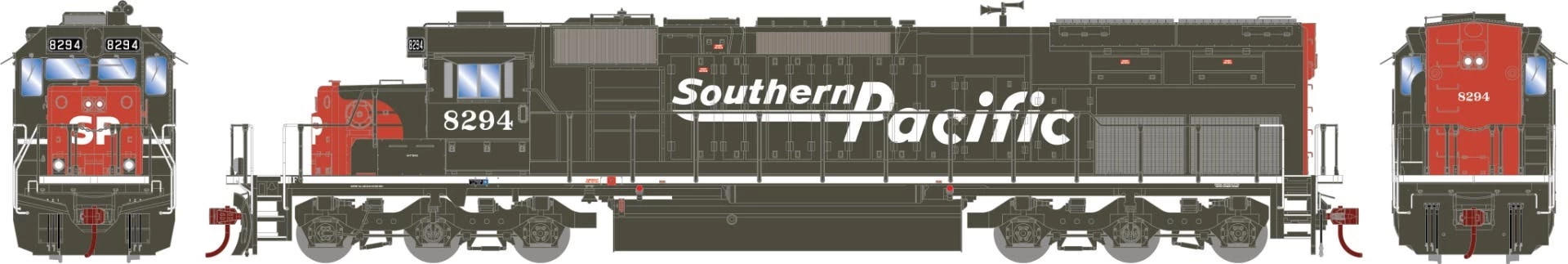 Athearn 73054 HO SP #8294 - SD40T-2 Diesel Locomotive Without Sound 1 Athearn 73054 HO SP #8294 - SD40T-2 Diesel Locomotive Without Sound