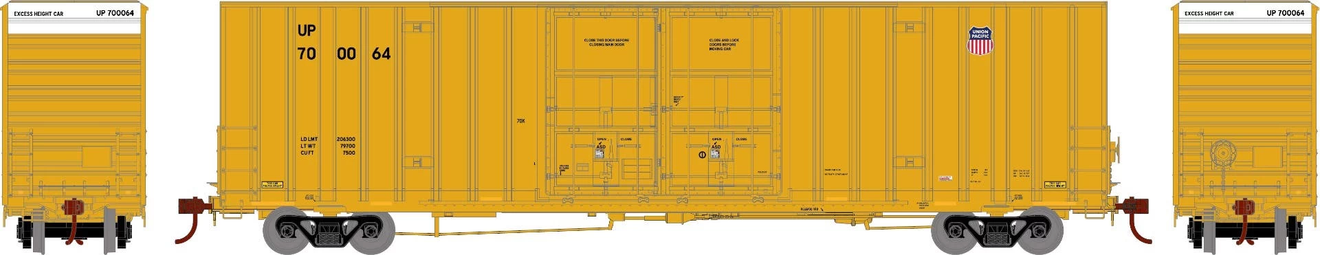 Athearn 75313 HO 60ft Gunderson Double Door High-Cube Box Car Union Pacific #700064 1 Athearn 75313 HO 60ft Gunderson Double Door High-Cube Box Car Union Pacific #700064