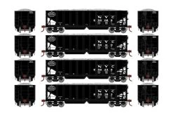 Athearn ATH7644 HO RTR 40ft Ballast Hopper, New York Central #2 4-Pack