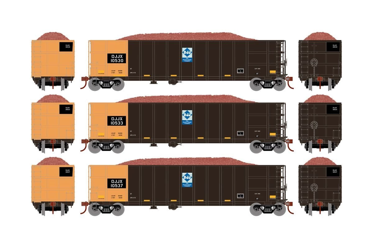 Athearn ATH7666 HO Thrall High Side Gondola With Load, David J Joseph 3-Pack #2 1 Athearn ATH7666 HO Thrall High Side Gondola With Load, David J Joseph 3-Pack #2