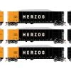 Athearn ATH7668 HO Thrall High Side Gondola With Load, Herzog 3-Pack #1