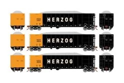Athearn ATH7668 HO Thrall High Side Gondola With Load, Herzog 3-Pack #1