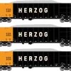 Athearn 3877 N Thrall High Side Gondola With Load Herzog #3497/3503/3535