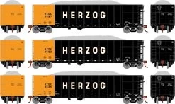 Athearn 3877 N Thrall High Side Gondola With Load Herzog #3497/3503/3535