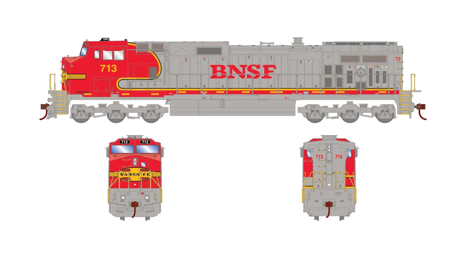 Athearn ATH78064 HO RTR Dash 9-44CW, DCC Sound-Ready, BNSF #724 1 Athearn ATH78064 HO RTR Dash 9-44CW, DCC Sound-Ready, BNSF #724