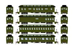 Athearn ATH84857 HO 50ft Old Time Overland Passenger Set, Great Northern