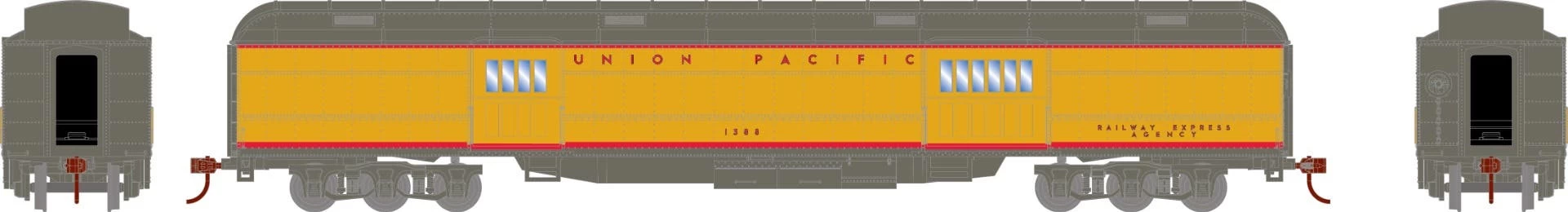 Athearn 88211 HO Heavyweight Passenger Car Union Pacific Baggage #1388 1 Athearn 88211 HO Heavyweight Passenger Car Union Pacific Baggage #1388