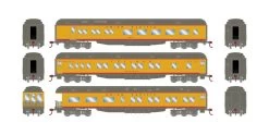Athearn ATH88229 HO Heavyweight 3-Pack Diner/Coach/Observation, Union Pacific