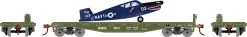 Athearn 96456 HO 40ft Flat Car With Plane Navy #7011