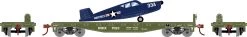 Athearn 96458 HO 40ft Flat Car With Plane Marines #7023