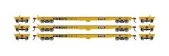 Athearn ATH98086 HO RTR 60ft Flat Car, HTTX 3-Pack