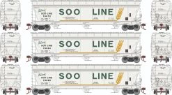 Athearn 12952 N ACF 4600 Covered Hopper Soo Line #73999/74012/74084 3 Pack