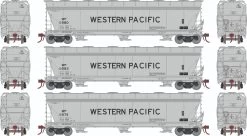 Athearn 12955 N ACF 4600 Covered Hopper Western Pacific #11975/11980/11993 3 Pack