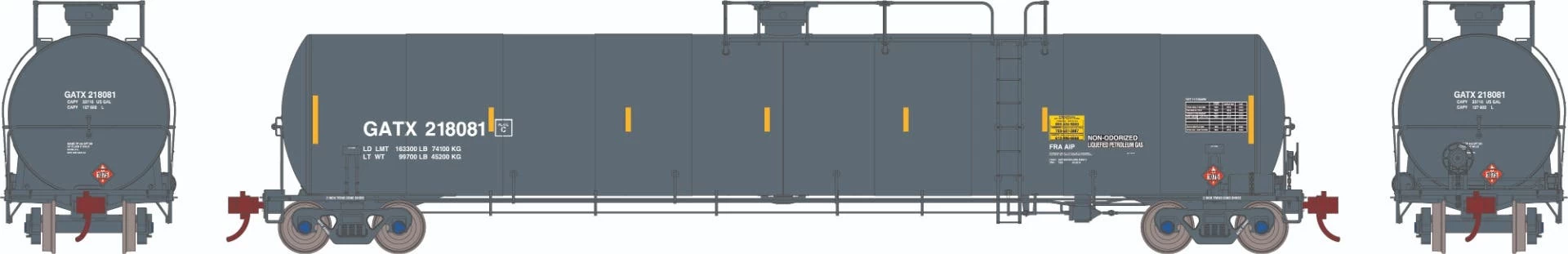 Athearn GN16894 N 33k Gallon LPG Tank Car GATX #218081