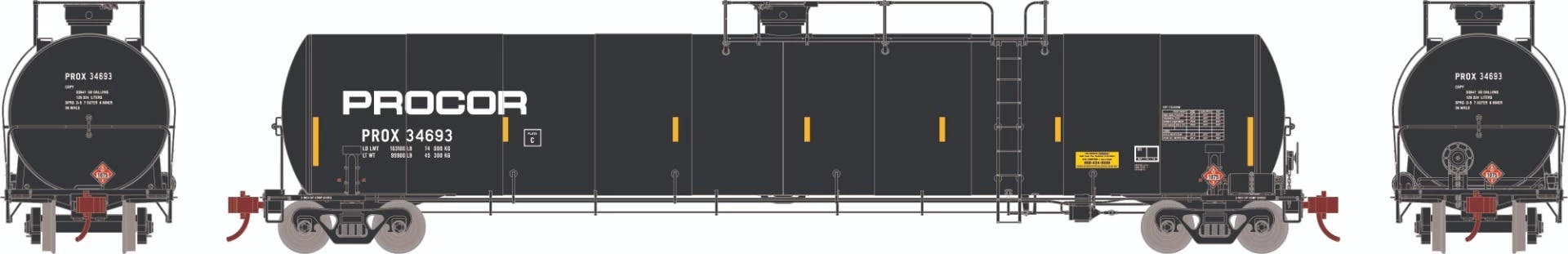 Athearn GN16897 N 33k Gallon LPG Tank Car Procor #34693