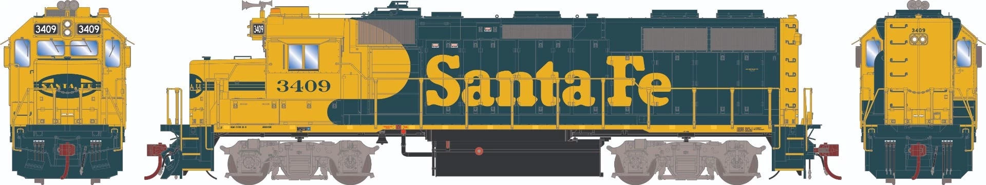 Athearn G66352 HO EMD GP39-2 Santa Fe #3409 With Sound 1 Athearn G66352 HO EMD GP39-2 Santa Fe #3409 With Sound