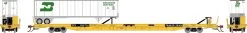 Athearn GN14370 N F89-F TOFC Flat Car With 45ft Fruehauf Z-Van Trailer Trailer Train - Yellow #154714 / BNZ #250166