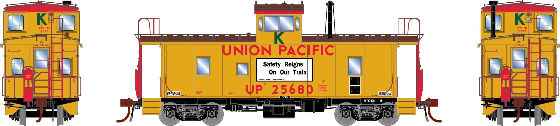 Athearn G79134 HO ICC Caboose Union Pacific* CA-9 - “Kaiser Coal Service Caboose” #25680 Equipped With DCC & Lights 1 Athearn G79134 HO ICC Caboose Union Pacific* CA-9 - “Kaiser Coal Service Caboose” #25680 Equipped With DCC & Lights