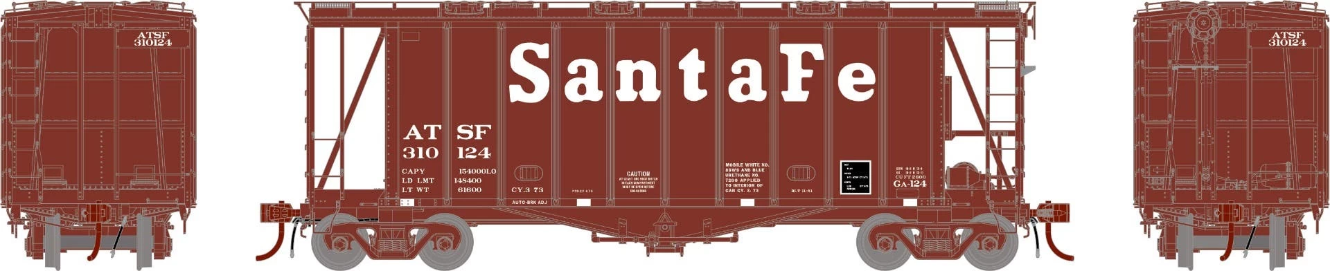 Athearn GN23386 N GATC 2600 Airslide Hopper Santa Fe #310124 1 Athearn GN23386 N GATC 2600 Airslide Hopper Santa Fe #310124