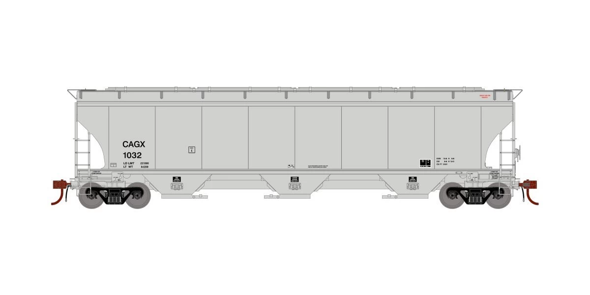 Athearn Genesis ATHG97144 HO Trinity 5161 3-Bay Covered Hopper, CAGX #1301 1 Athearn Genesis ATHG97144 HO Trinity 5161 3-Bay Covered Hopper, CAGX #1301