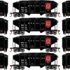 Athearn RoundHouse 50015 HO 34ft 2-Bay Ribbed Side Hopper Reading 4 Pack